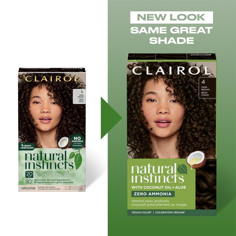 Clairol Natural Instincts Demi-Permanent Hair Dye, 5R Medium Auburn | Ammonia‑Free, Vegan Hair Color with Coconut Oil & Aloe Vera | Pack of 3