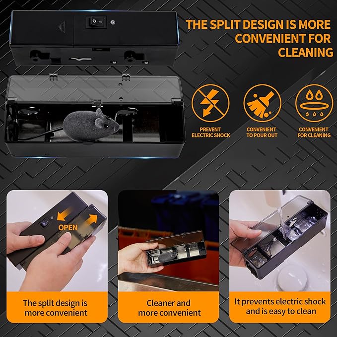 GSS Electric Mouse Trap, Smart Escape-Proof Design Mole Traps, Battery Powered with Alert Light (Only by Batteries)