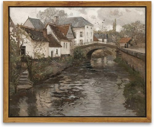 InSimSea Framed Canvas Wall Art - Vintage Scenery Decor for Home & Office | 8"x10" Classical Oil Painting