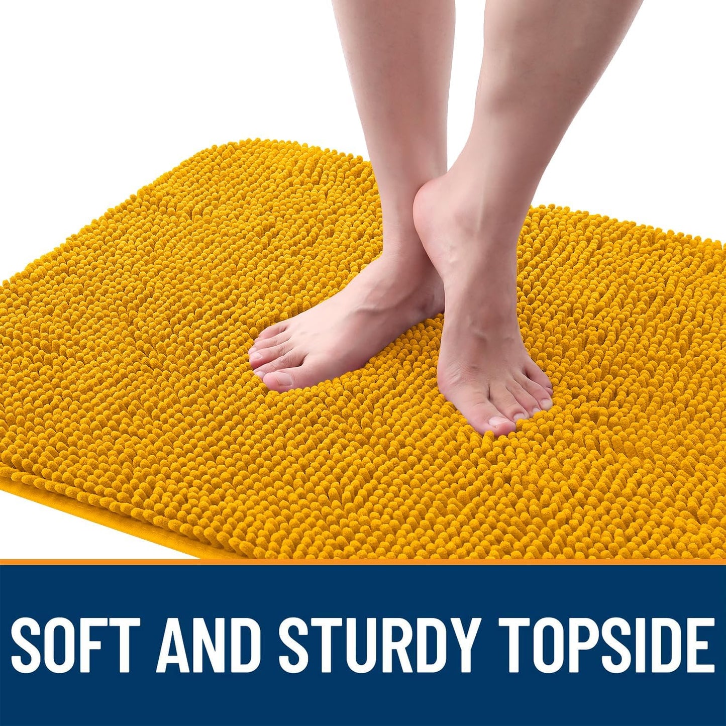 OLANLY Dog Door Mat - Absorbent Non-Slip Washable Doormat for Muddy Paws | 36x24 Golden Yellow