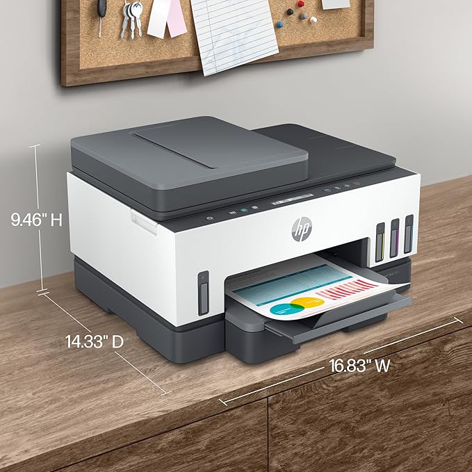 HP Smart Tank 7301 Wireless All-in-One Ink Tank Printer, Scanner, Copier with 2 Years of Ink Included, Best-for-Home Office, Cartridge-Free Refillable, AI-Enabled (28B70A)