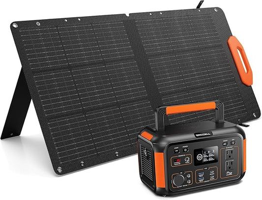 500W Portable Power Station 519.48Wh, Solar Generator with 60W USB-C PD Output, Built-in BMS 120V Pure Sine Wave AC Outlet Backup Lithium Battery for Outdoors Camping Travel Emergency (Peak 1000W)