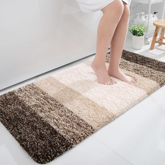 OLANLY Large Bathroom Rugs Mat 45x27, Extra Soft Absorbent Microfiber Bath Rugs, Rubber Backing, Quick Dry, Washable Bath Mats for Bathroom Floor, Tub and Shower, Home Decor Accessories, Light Brown