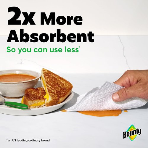 Bounty Select-A-Size Paper Towels - White, 2 Triple Rolls for Extra Absorbency | 6 Regular Rolls Equivalent