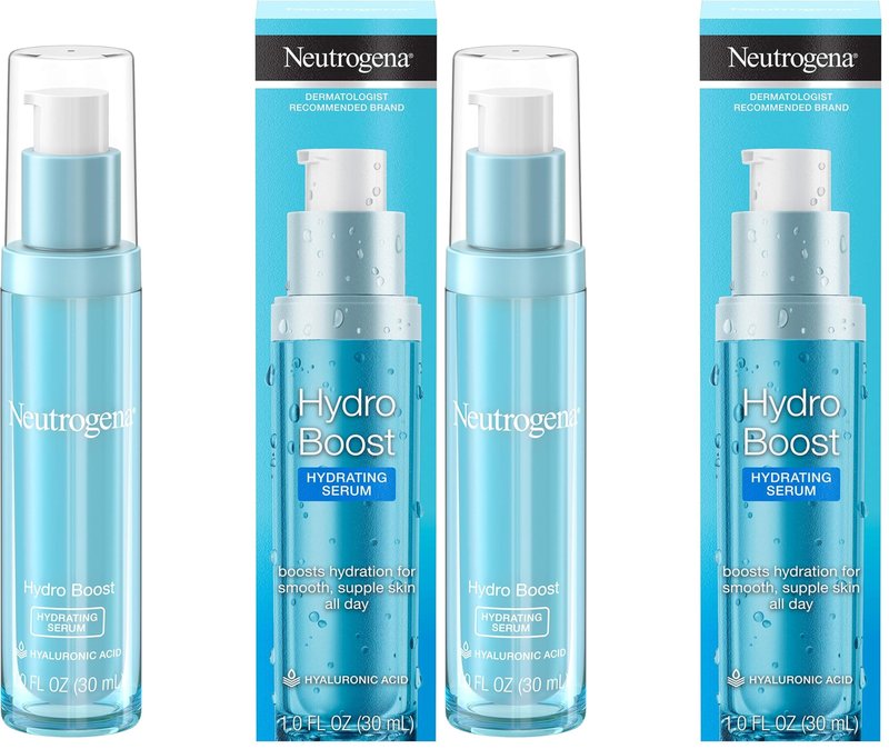 Neutrogena Hydro Boost Hydrating Hyaluronic Acid Serum, Oil-Free and Non-Comedogenic Face Serum Formula for Glowing Complexion, Oil-Free & Non-Comedogenic, 1 fl. oz (Pack of 2)