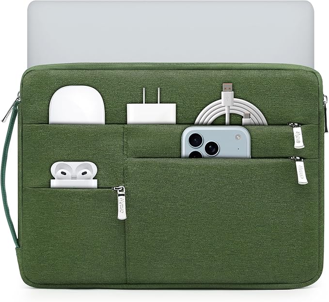 HYZUO 15-16 Inch Laptop Sleeve Bag for MacBook Pro 16 M5/M4/M3/M2/M1 Pro/Max A3428 A3429 2026-2019, 15" Surface Book, NoteBook Case for 15" 15.6" HP Dell Lenovo Asus Acer Samsung, Grass Green