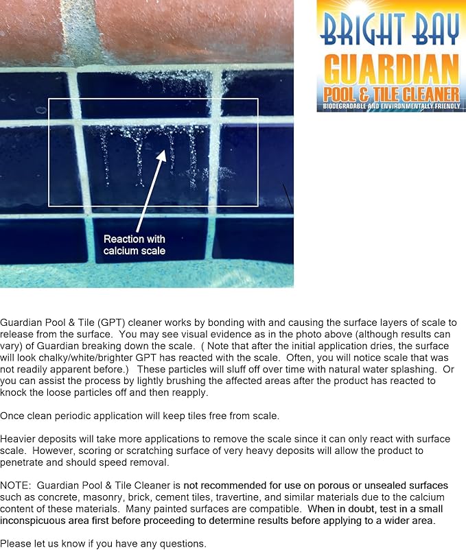 Calcium Build Up & Scum Line Remover, Guardian Pool & Tile Cleaner, 2 gal. - Targets Calcium, Saves Elbow Grease