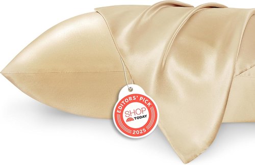 Bedsure Satin Pillowcase - Silky Champagne Gold for Hair & Skin | 2 Pack, 20x30 Inches, Envelope Closure
