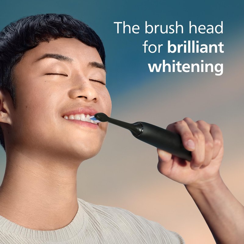 Philips Sonicare W DiamondClean - Genuine Replacement Electric Toothbrush Heads, Black, 4 Pack One Year Supply, HX6064/95