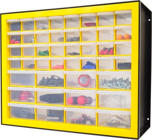IRIS Hardware Storage Drawer | 44-Drawer Parts Organizer - Durable Yellow Design