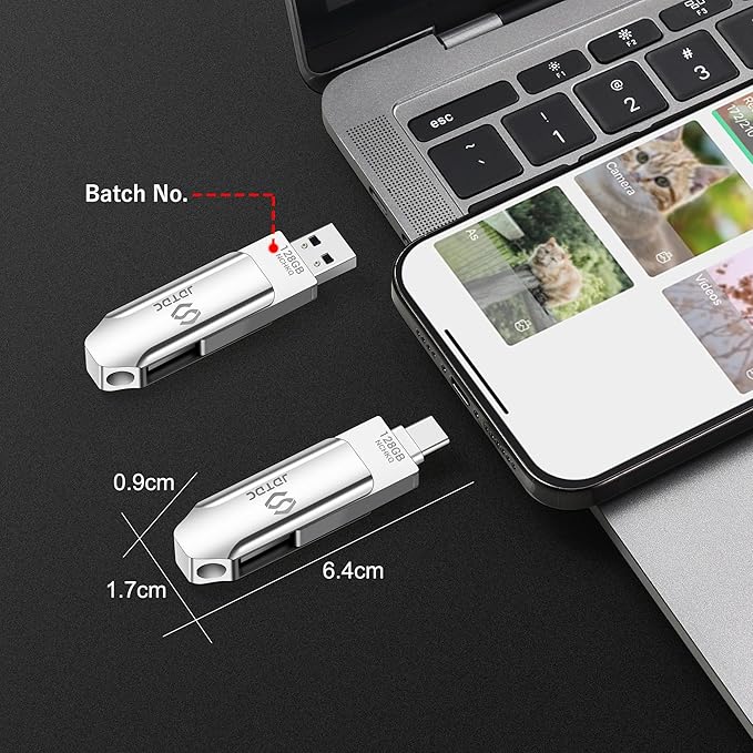 512GB Photo-Stick-iPhone-17/16/15-Flash-Drive iPhone USB C Memory Stick One-Click Backup Photos Videos & Contacts Secure-External-Storage-iPad-Photo-Backup-Thumb-Drive Android-Photo-Storage-Stick