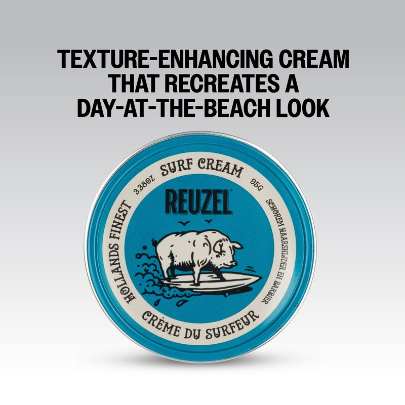 REUZEL Surf Texture and Definition Cream, Light All Day Hold, Water Soluble Styling, Matte Finish & Flake Free, For All Hairstyles, 3.38 oz