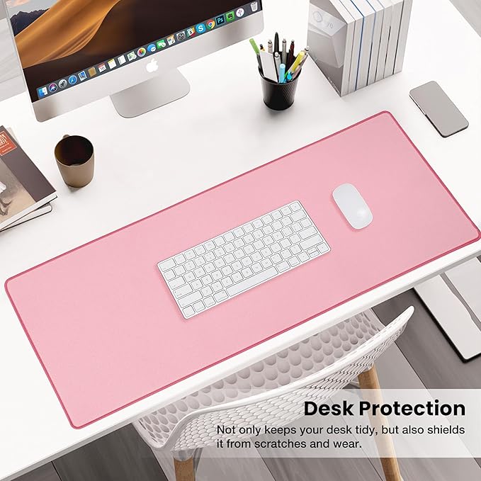 ALOANES Waterproof Mouse Pad with Durable Stitched Edge, Gaming Keyboard, Non-Slip Rubber Base Mouse Mat, Extended Desk pad for Gamer, Office& Home, Dark Rose Mousepad 3XL(35.43"x15.74"x0.12")