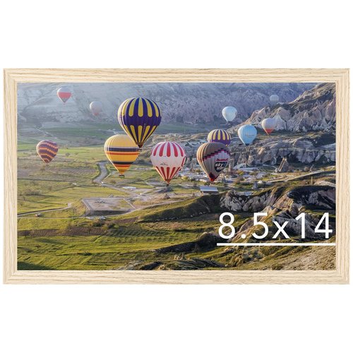 JCJMY 8.5x14 Picture Frame for Wall Hanging, Wall Mounting Horizontally or Vertically, 8.5 x 14 Wall Gallery Poster Photo Frame with Shatter Resistant Plexiglass, Natural