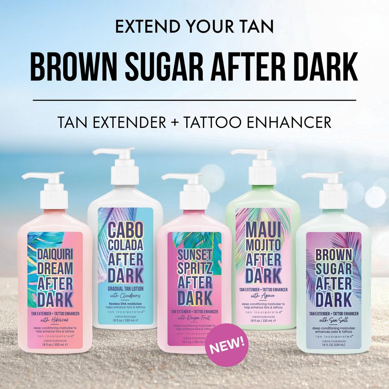Tan Asz U Midnight Maui Tanning Lotion, Double Shot 400X Bronzer, Black Pearl & Peptide Illuminator, Tanning Lotion with Inktuition Tattoo Complex, 13.5 Fl Oz