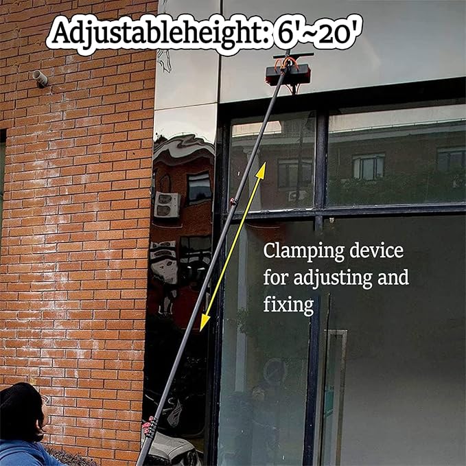 Roof Cleaning Tools,Window Cleaner Kit, Solar Panel Cleaning Brush, with Water/Hose Fed Pole, Photovoltaic Panel Cleaning,Conservatory Roof Cleaner 35cm-12m/39.3FT