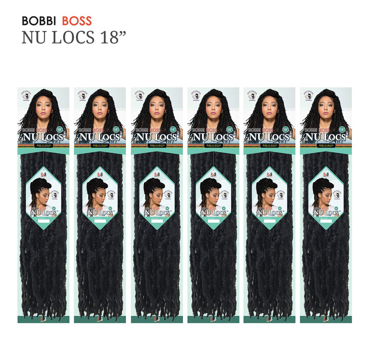 Bobbi Boss Synthetic Hair Crochet Braids African Roots Braid Collection Nu Locs 18" (6-PACK, 4)