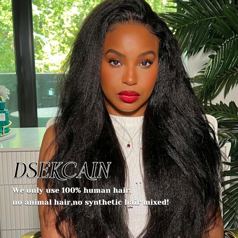 Kinky Straight Lace Closure - 5x5 HD Transparent Human Hair | Pre-Plucked Natural Black, 12 Inch