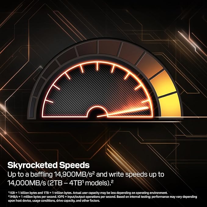WD_Black SN8100 4TB NVMe SSD - PCIe 5.0x4, M.2 2280, Up to 14,900MB/s Read Speed, up to 11,000MB/s Write Speed, Best for AI Applications, Gaming, and Video Editing - WDS400T1X0M