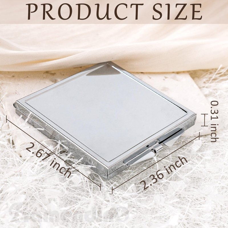 Framendino, 12 Pack Square Sublimation Compact Mirror Blanks Portable Pocket Folding Mirrors for Women