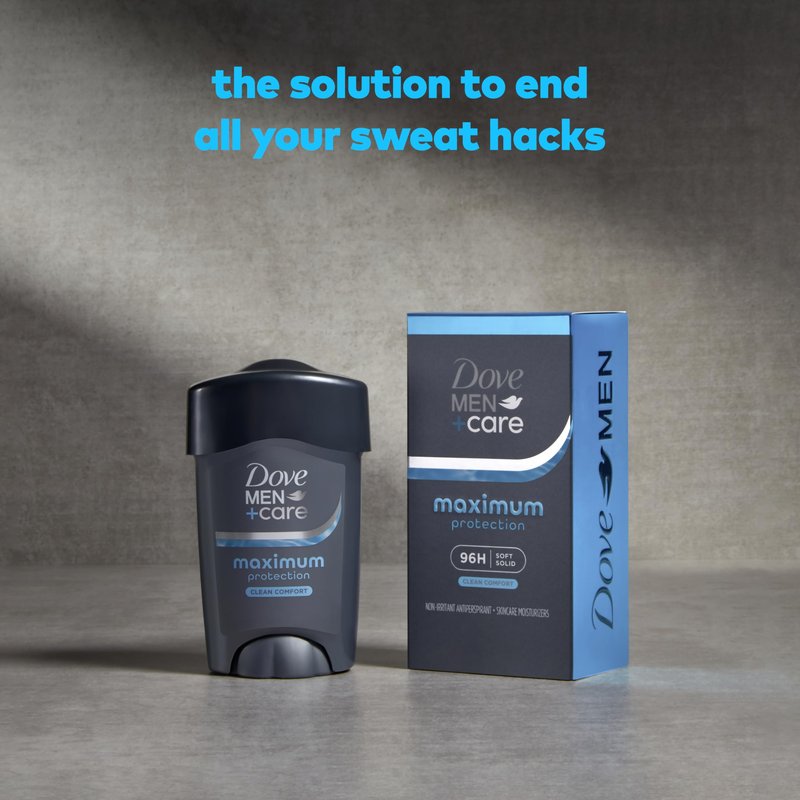 Dove Men+Care Clinical Protection Antiperspirant Stick Clean Comfort End Sweat Hacks 96-Hour Protection 1.7 oz