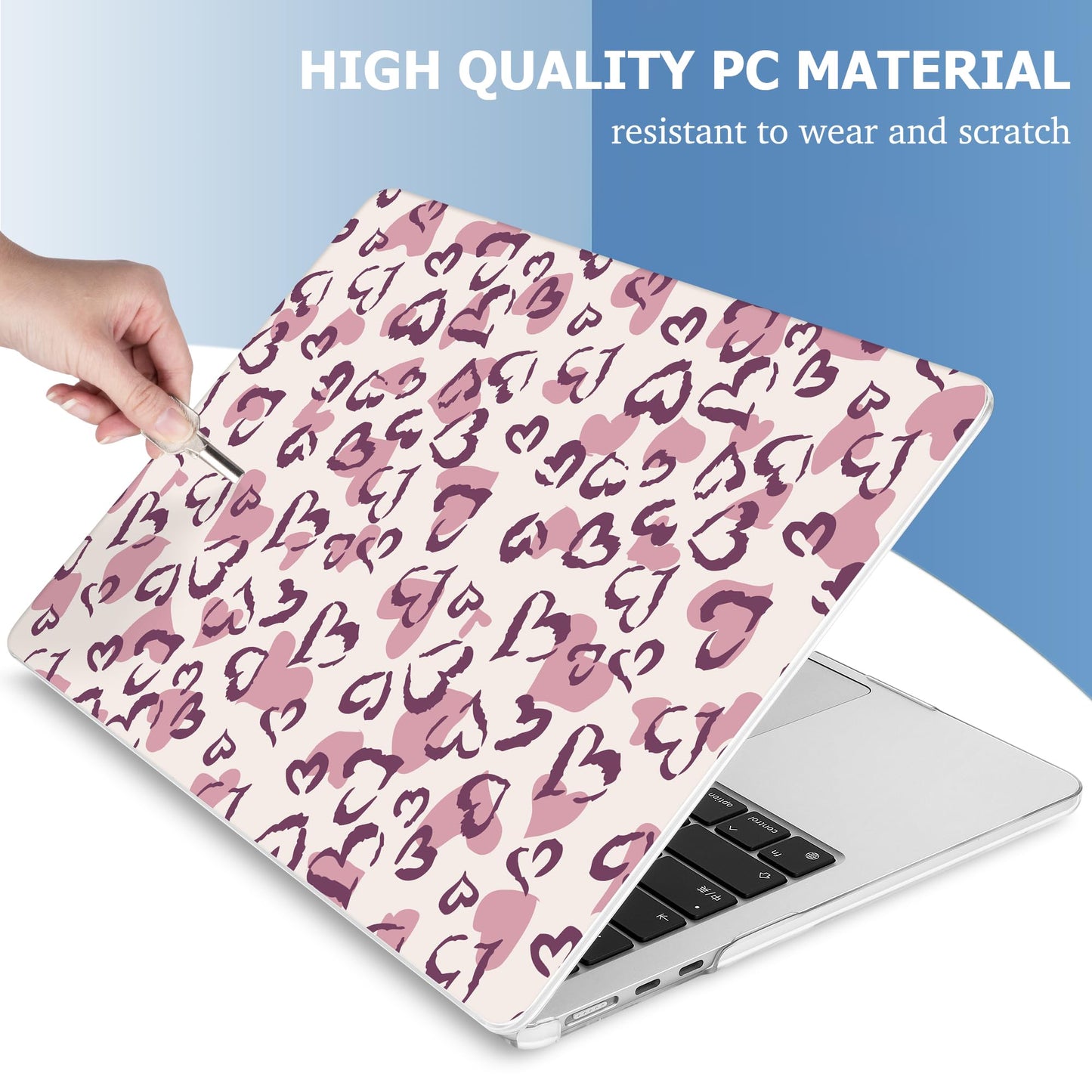 Mektron Case for 2026 MacBook Air 15 INCH M5 A3448 Compatible with M4 A3241 /M3 A3114 /M2 A2941 Printed Plastic Hard Shell Cover with 15.3" Liquid Retina Display Touch ID- Heart Art