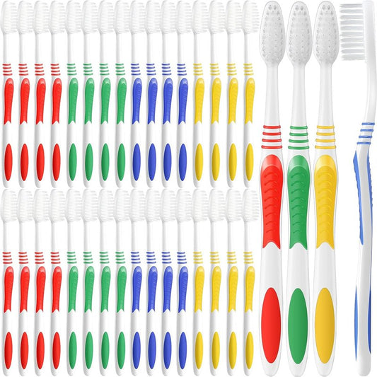 Honeydak Disposable Toothbrushes - 200 Packs of Soft Bristle Travel Toothbrushes | Individually Wrapped, Multicolor