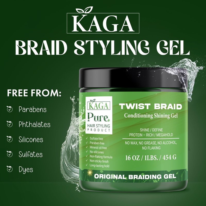 KAGA Pure O Natural Neatbraid Beauty Professional Conditioning Shining Gel 16oz / 1LB (16 Ounce)