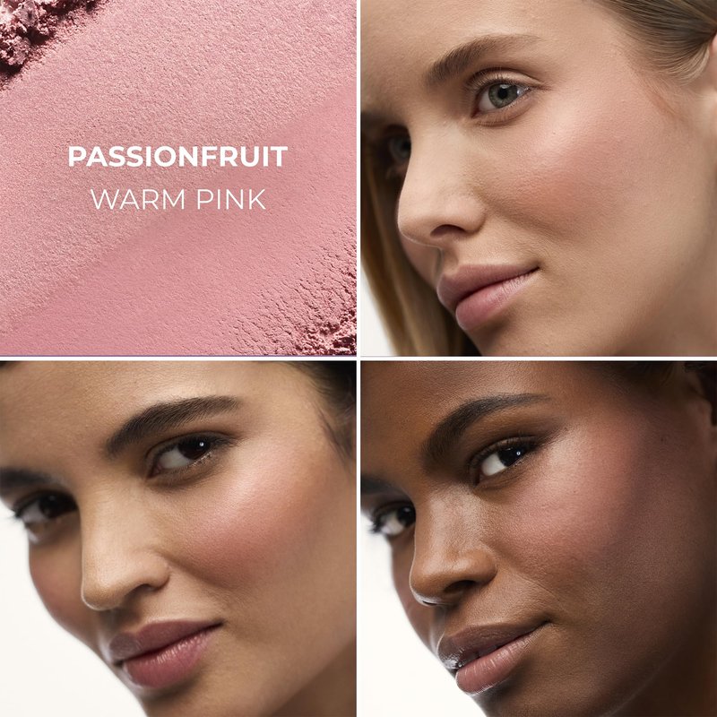 Laura Mercier Blush Color Infusion Duo, Matte & Luminous Powder Blush, Talc‑Free, 16HR Wear, Buildable Natural Finish, Passionfruit - Warm Pink
