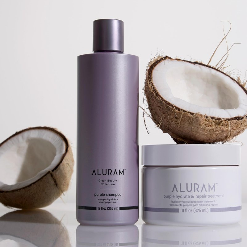 ALURAM Coconut Water Purple Shampoo for Women, Boosts Brightness, Banishes Brass, for All Hair Types, 12 Fl Oz