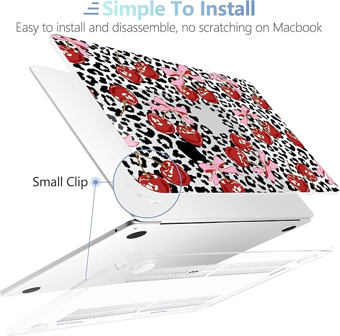 MEEgoodo Case for M5/M4/M3/M2 MacBook Air 13 inch Case 2026 2025 2024 2022, Fit Model A3449/A3240/A3113/A2681, Laptop Hard Shell Compatible with MacBook Air 13.6-inch, Leopard & Cherry