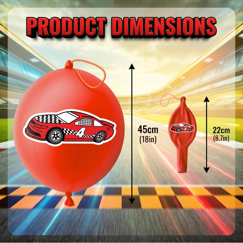 72PCS Race Car Party Favors for Kids - Car-Themed Party Supplies with 48 Pre-cut Temporary Tattoos & 24 Punch Balloons, Birthday Gifts, Goodie Bag Fillers, Classroom Rewards & Decorations