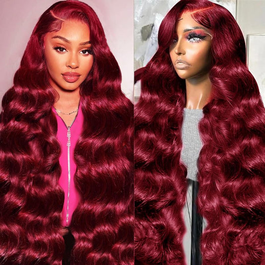 Smabuity 13x6 Body Wave Lace Front Wigs Human Hair Pre Plucked, 180% Density HD Transparent Glueless Lace Frontal Wigs with Baby Hair for Women, 12.2 Inch D