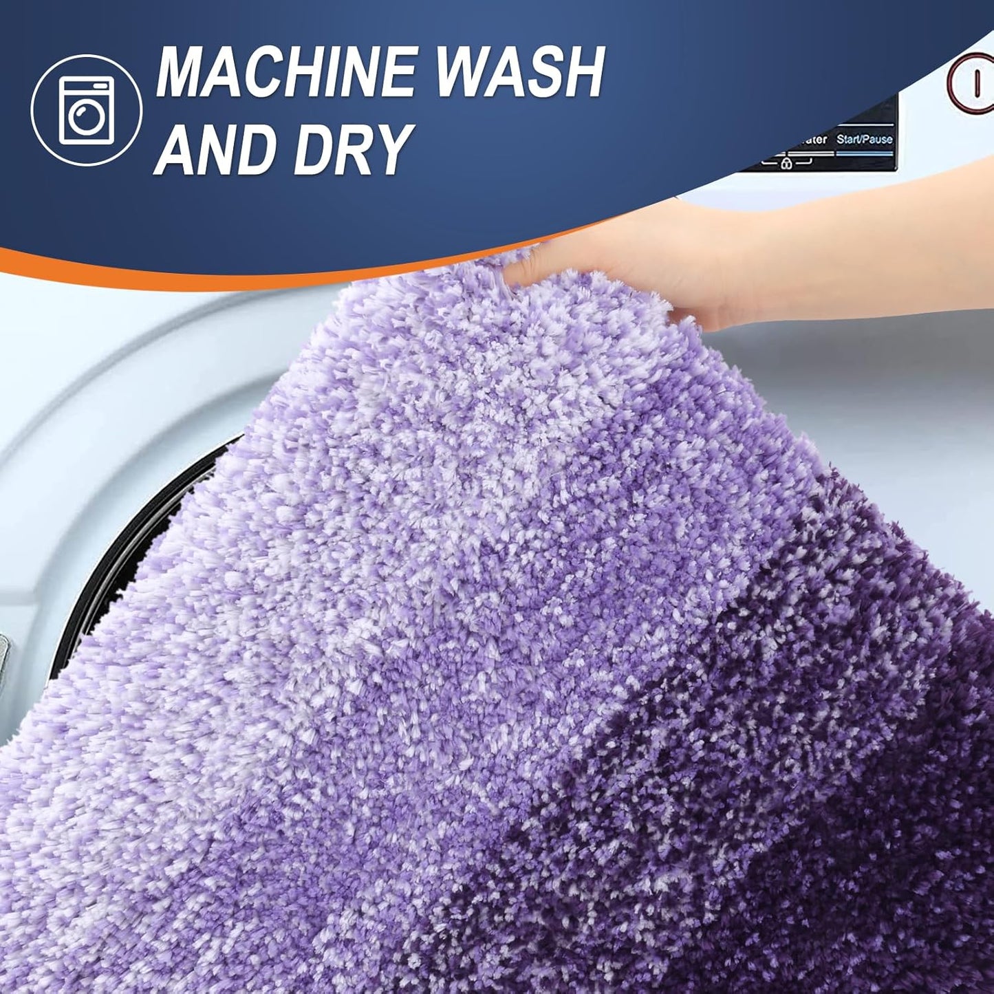 OLANLY Bathroom Runner Rug - Extra Soft Microfiber Mat, Quick Dry & Washable | 44x24, Violet