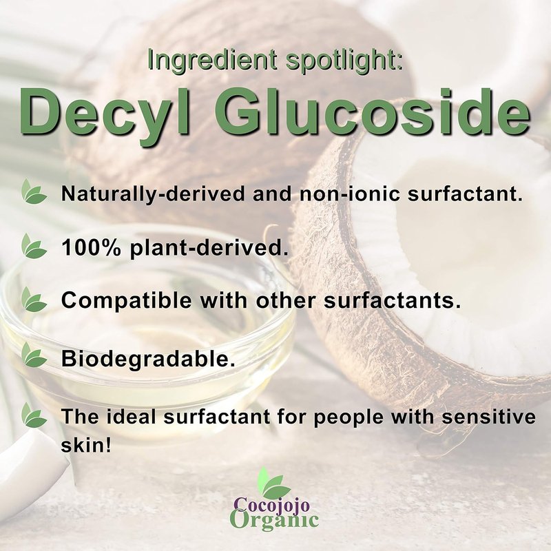 Decyl Glucoside Natural Surfactant - Plant-Derived Soap Making Ingredient | 32 Oz