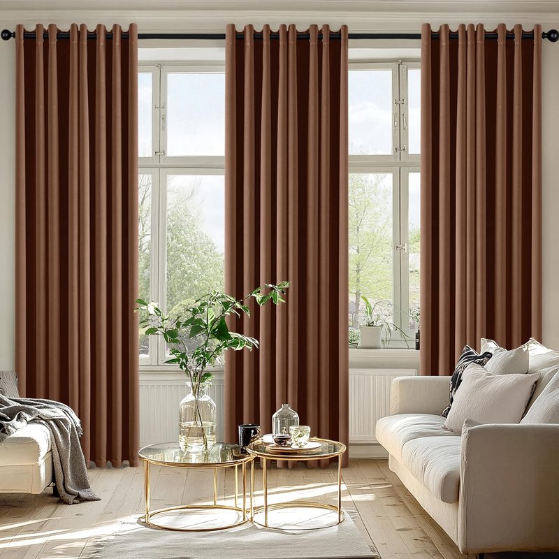 MIULEE Cappuccino Brown Blackout Curtains for Bedroom Living Room 84 Inches Long 2 Panels, Thermal Insulated Room Darkening Drapes Grommet Noise Reduction Light Blocking Window Treatments 50x84 Inch