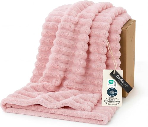 Bedsure GentleSoft Pink Throw Blanket - Cozy Fleece for Women | Perfect Gift for Teen Girls, 50x60 Inches