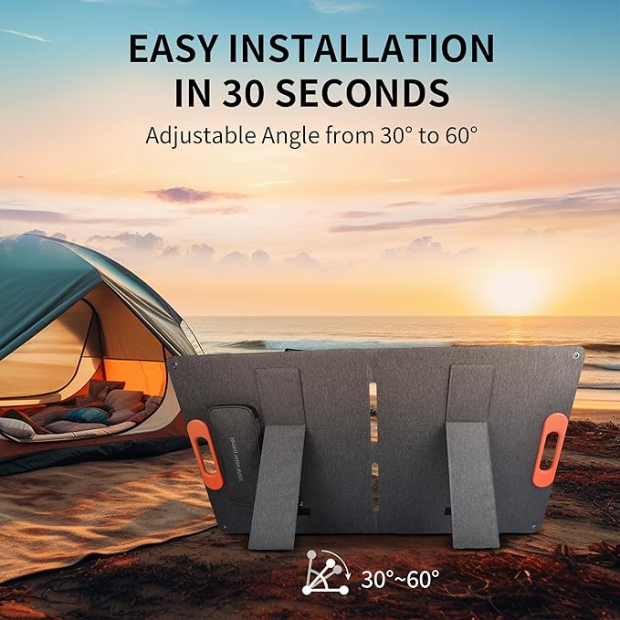 VLAIAN 100W Portable Solar Panel for Power Station Generator,100 Watt Foldable Solar Panel Charger with MC4 Output,3-in-1 DC Connector,23.5% High Efficiency for Outdoor Camping RV Travel(100W)