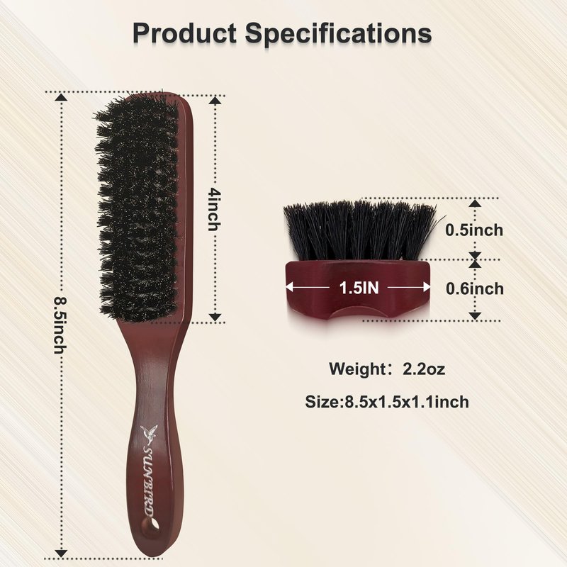 SUNBIRD Slick Back Hair Brush, Boar Bristle