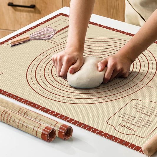 Skiennix Silicone Baking Mat - Extra Thick Non-Stick Dough Rolling Mat | 36" x 24" with Measurements