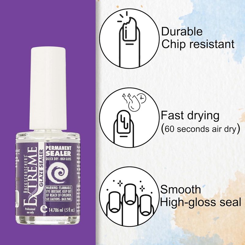 Extreme Permanent Glaze Sealer | Clear Top Coat for Long-Lasting High Gloss Finish - Quick Dry