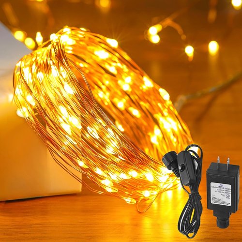 Ariceleo Fairy Lights - 33 Ft. Waterproof 100 LED Copper Wire String Lights | Warm White for Indoor/Outdoor Decor