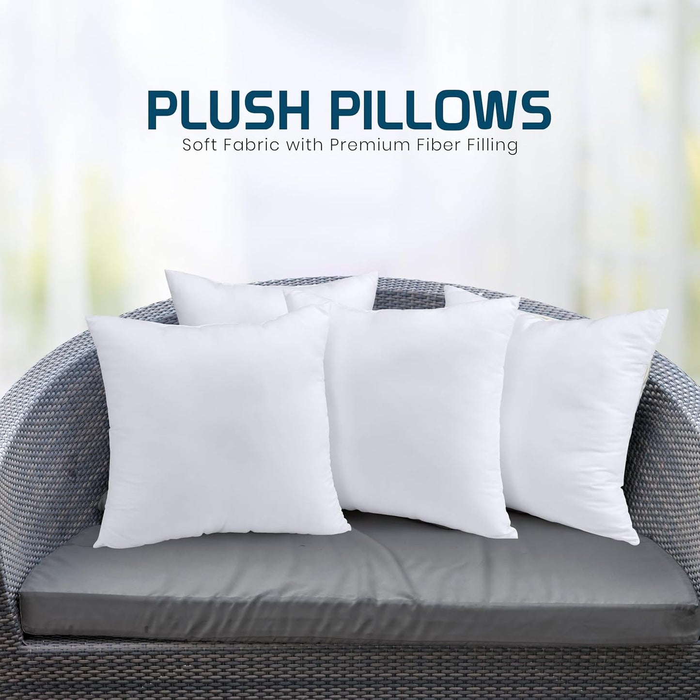 Utopia Bedding Throw Pillows - Set of 4 Fluffy 12 x 12 Inch Down Alternative Pillows for Home Decor
