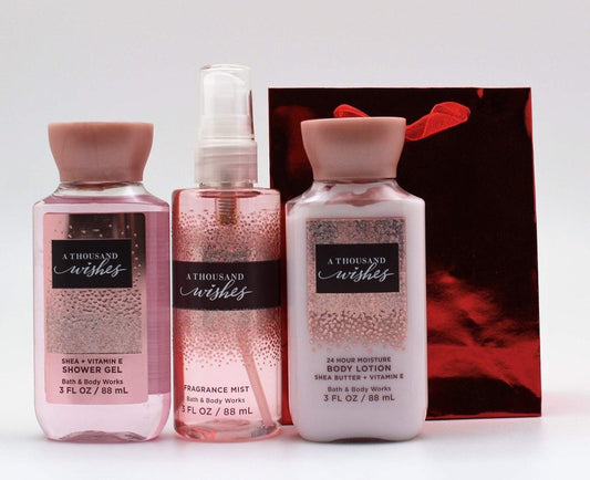 A Thousand Wishes â 2019 - Shower Gel - Fine Fragrance Mist & Body Lotion - Travel Size Set w/Gift Bag