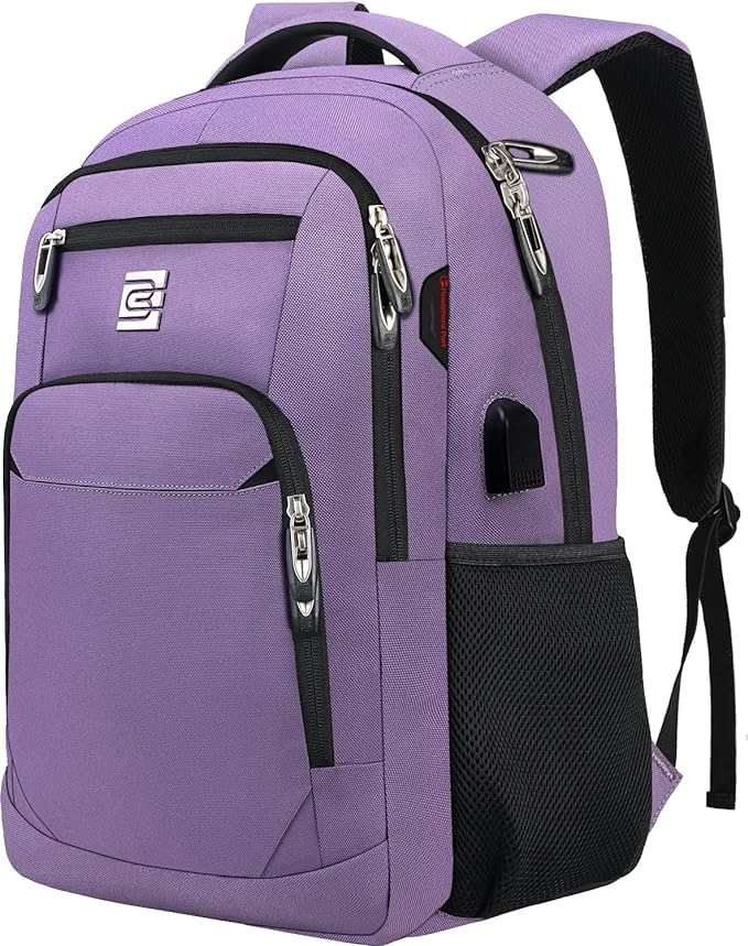 Volher Laptop Backpack,Business Travel Anti Theft Slim Durable Laptops Backpack,Water Resistant College Computer Bag for Women & Men Fits 15.6 Inch Laptop and Notebook-Purple