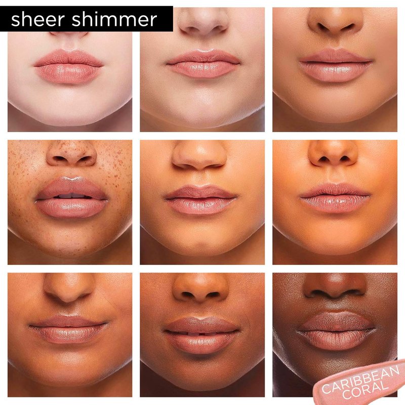 Light-Up Lip Gloss - Moisturizing Caribbean Coral with LED Applicator & Mirror | Non-Sticky Formula, Enriched with Jojoba Oil & Vitamin E