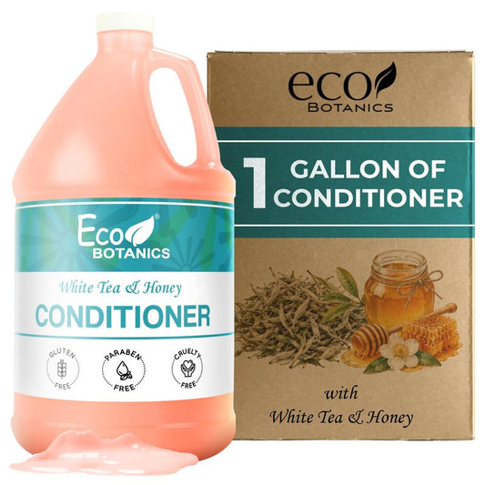 Terra Pure 1-Shoppe Eco Botanics Natural Conditioner with Raw Honey & White Tea | Gallon Jug Bulk Toiletries for Airbnb, Vacation Rentals, and Home Bathroom | Refill For Soap Dispensers