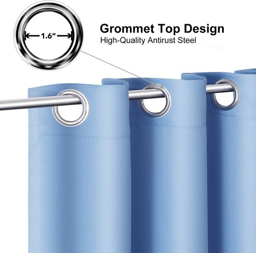 ChrisDowa Blackout Curtains - Room Darkening Grommet Panels, Thermal Insulated, Sky Blue | 80 Inches Long, 2 Panels Set
