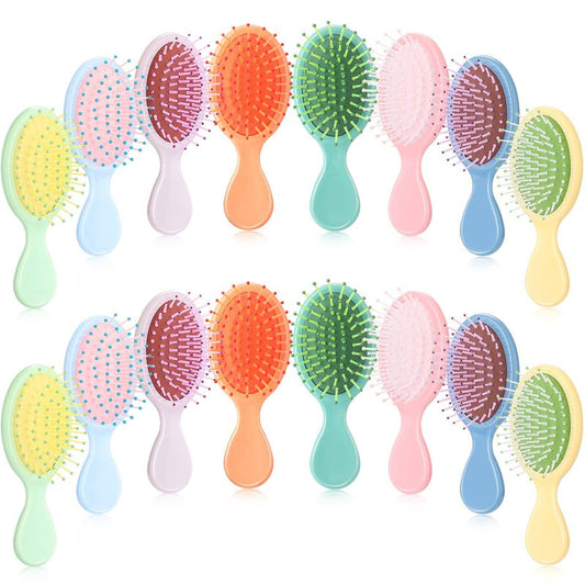 Yoande 24 Pcs Mini Brush Hairbrush for Kids Girls Little Travel Hairbrush Mini Hair Brush Detangling Soft Bristles Hair Brush for Most Hair Types Smoothing with Ease Knots (Fresh Colors)