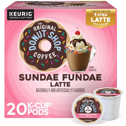 Original Donut Shop | Sundae Fundae One-Step Latte K-Cup Pods - 20 Count for Keurig